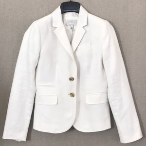 JCrew Schoolboy 100% Linen Blazer in White-Size00